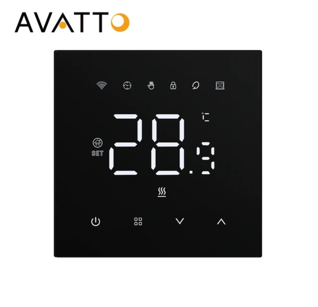 Termostat WiFi Smart touch za grijanje i hlađenje sa aplikacijom WT410, crni