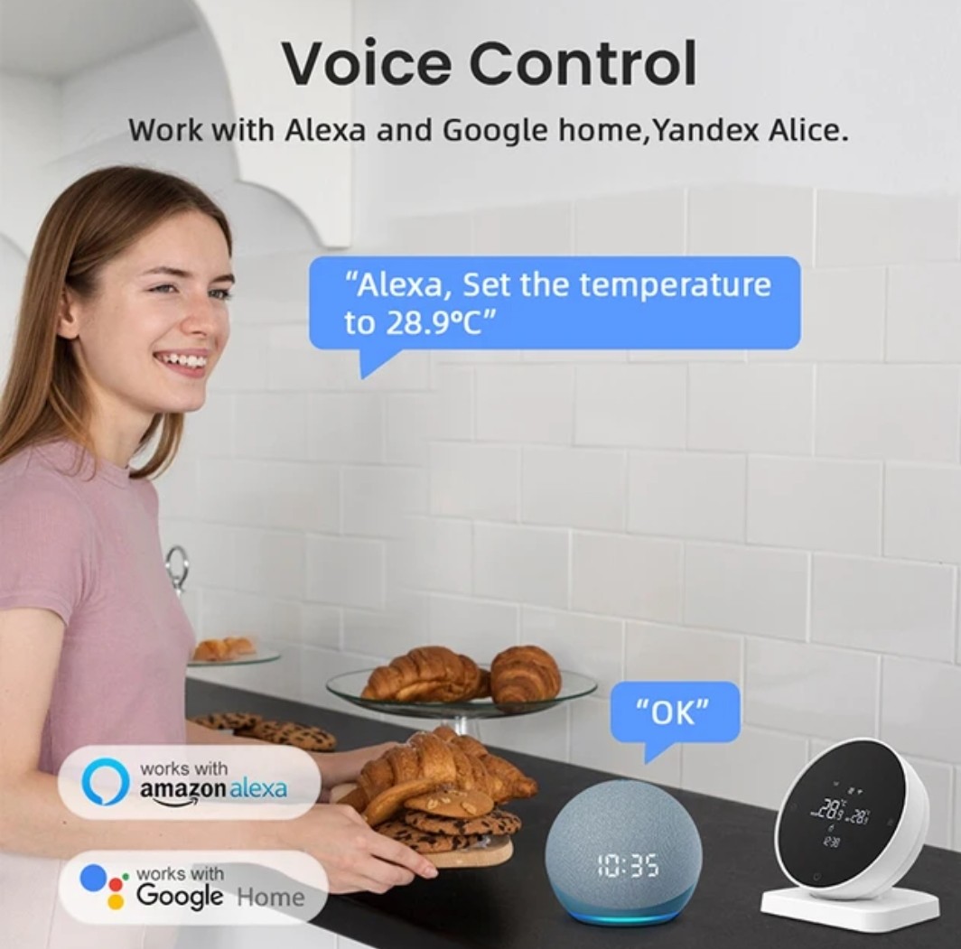 Termostat WiFi Smart touch za grijanje sa aplikacijom WT498, bežični - Image 5
